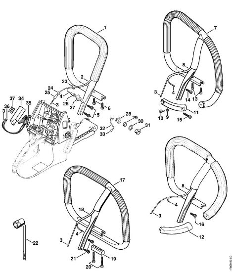 Benzinmotorsägen (MS) MS 660-W Griffrohr (Heizung) der Marke Stihl