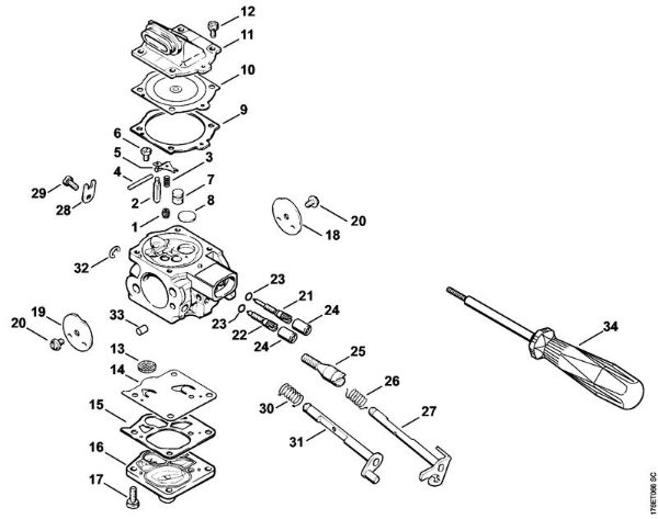 Benzinmotorsägen (MS) MS 660-W Vergaser WJ-69 der Marke Stihl