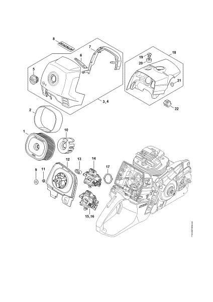 Bild von Luftfilter, Haube MS 661 C-M W