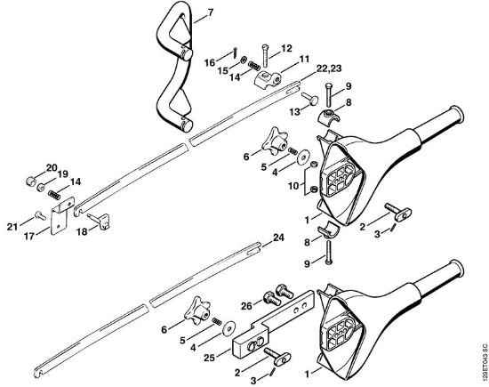 Benzinmotorsägen (MS) MS 880 Handstück, Kettenschutz der Marke Stihl