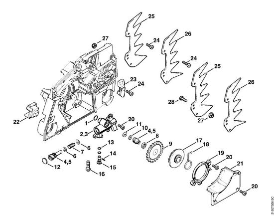 Benzinmotorsägen (MS) MS 880 Ölpumpe der Marke Stihl