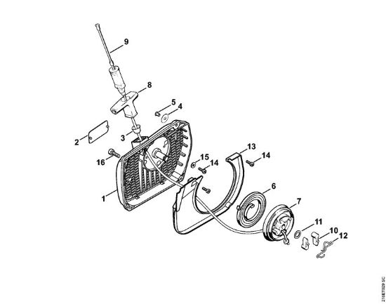 Benzinmotorsägen (MS) MS 880-R Anwerfvorrichtung der Marke Stihl