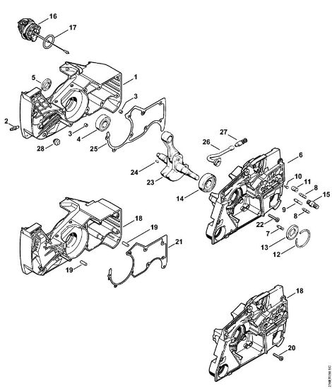 Benzinmotorsägen (MS) MS 880-R Kurbelgehäuse der Marke Stihl