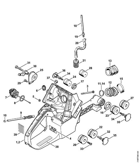 Benzinmotorsägen (MS) MS 880-R Tankgehäuse, AV-System der Marke Stihl
