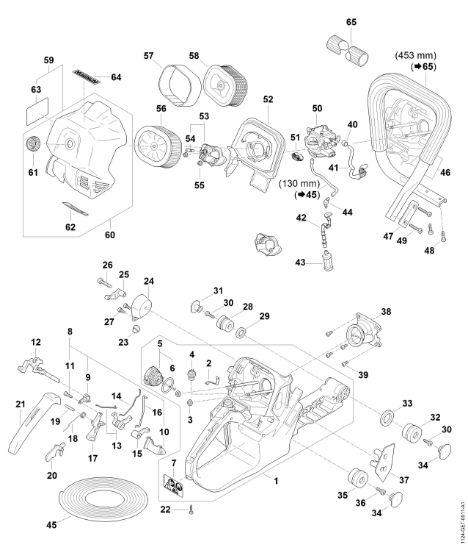 Bild von Tankgehäuse, Filter, AV-System, Griffrohr MS 881 MS 881