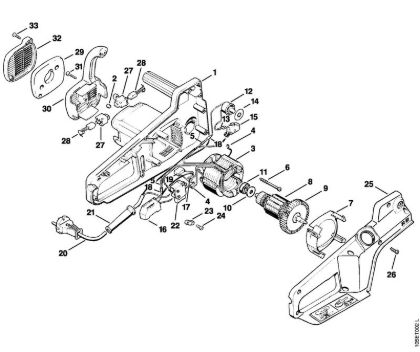 Elektro-Motorsägen (MSE) E 14 Elektromotor E 14 C der Marke Stihl