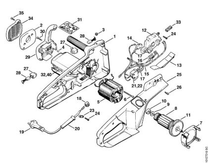 Elektro-Motorsägen (MSE) E 220 C Elektromotor E 220 C, E 20 C der Marke Stihl