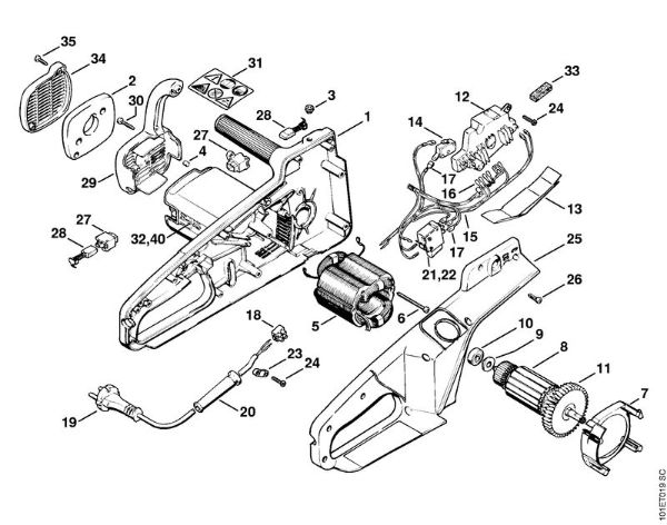 Elektro-Motorsägen (MSE) E 220 C Elektromotor E 220 C, E 20 C der Marke Stihl