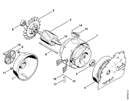 Elektro-Motorsägen (MSE) E 30 Statorgehäuse, Motorwelle der Marke Stihl
