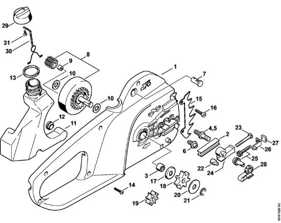 Elektro-Motorsägen (MSE) MSE 180 C-BQ Griffgehäuse der Marke Stihl