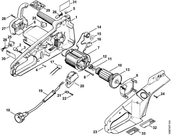 Elektro-Motorsägen (MSE) MSE 220 Elektromotor MSE 220 USA, CDN der Marke Stihl