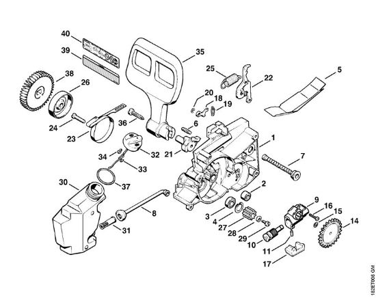 Elektro-Motorsägen (MSE) MSE 220 Getriebegehäuse, Ölpumpe der Marke Stihl