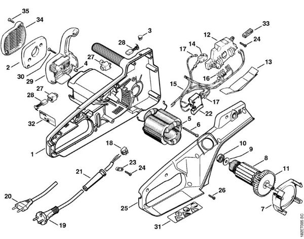 Elektro-Motorsägen (MSE) MSE 220 C Elektromotor MSE 220 C der Marke Stihl
