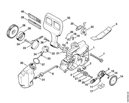 Elektro-Motorsägen (MSE) MSE 220 C Getriebegehäuse, Ölpumpe der Marke Stihl