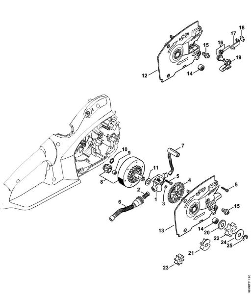 Elektro-Motorsägen (MSE) MSE 230 C-BQ Ölpumpe, Kettenrad der Marke Stihl