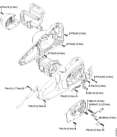 Elektro-Motorsägen (MSE) MSE 250 C-Q Anziehdrehmomente der Marke Stihl