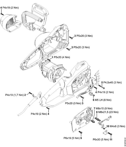 Elektro-Motorsägen (MSE) MSE 250 C-Q Anziehdrehmomente der Marke Stihl