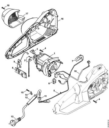 Elektro-Motorsägen (MSE) MSE 250 C-Q Elektromotor, Motorgehäuse der Marke Stihl