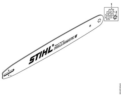 Führungsschienen Schiene R 40cm/16" 1,6mm/0.063" 3/8" Rollomatic E 3/8" 11 Zähne (.063") der Marke Stihl