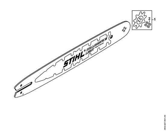 Führungsschienen Schiene RL 40cm/16" 1,3mm/0.050" 3/8" P Rollomatic E Light 3/8" Picco 9 Zähne der Marke Stihl