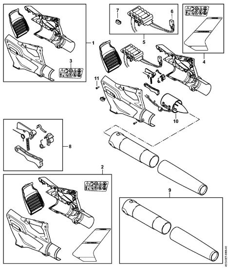 Akku-Blasgeräte (BGA) BGA 45 Griffgehäuse, Akkumulator, Gebläse der Marke Stihl