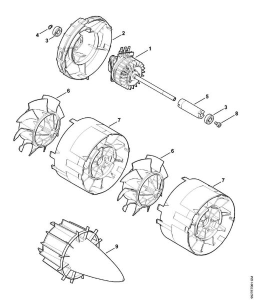 Akku-Blasgeräte (BGA) BGA 85 Elektromotor, Gebläse der Marke Stihl