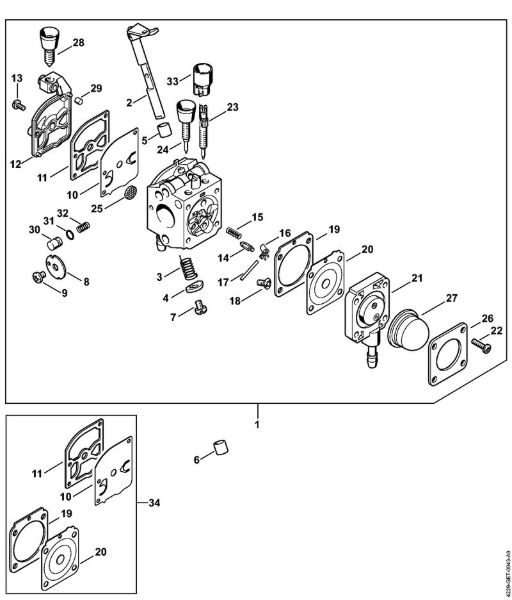 Blasgeräte (BG, BR) BG 45 Vergaser C1Q-S112 der Marke Stihl