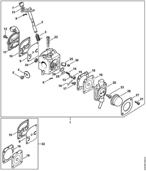 Blasgeräte (BG, BR) BG 55 Vergaser C1Q-S50 der Marke Stihl