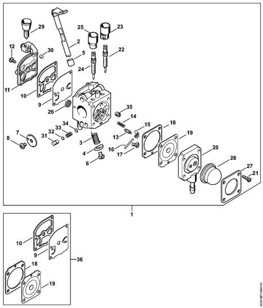 Blasgeräte (BG, BR) BG 55 C Z KAT Vergaser C1Q-S68 der Marke Stihl