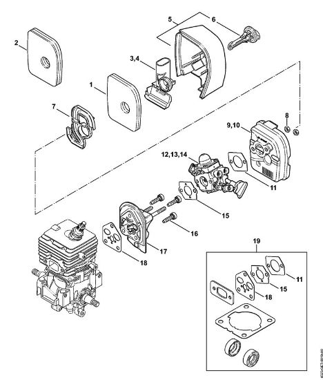 Blasgeräte (BG, BR) BG 56-D Luftfilter, Zwischenflansch der Marke Stihl