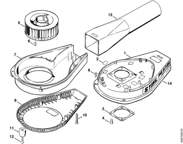 Blasgeräte (BG, BR) BG 60 Gebläsegehäuse der Marke Stihl