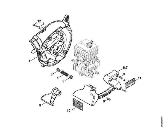 Blasgeräte (BG, BR) BG 66 C-E D Gebläsegehäuse innen BG 66 C der Marke Stihl