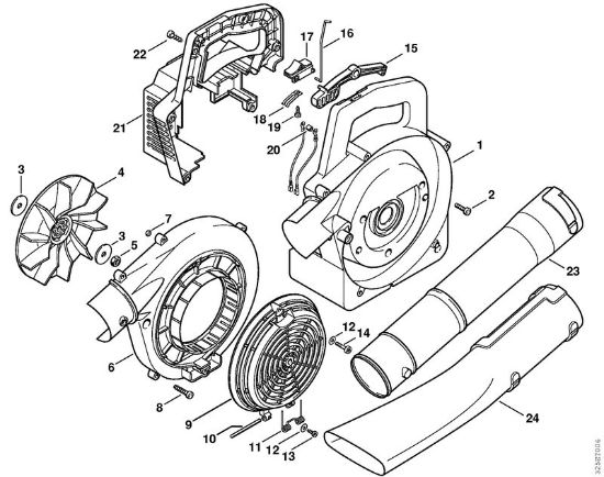 Blasgeräte (BG, BR) BG 72 Gebläsegehäuse der Marke Stihl