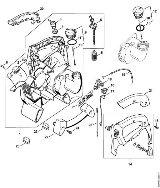 Blasgeräte (BG, BR) BG 85 Gebläsegehäuse innen (04.2001), (45.2001), (18.2002) der Marke Stihl