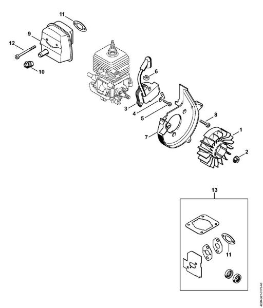 Blasgeräte (BG, BR) BG 85 Zündanlage, Schalldämpfer BG 85 der Marke Stihl