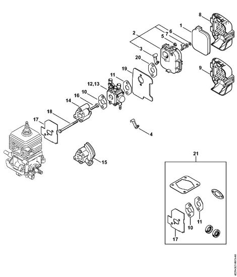 Blasgeräte (BG, BR) BG 85-DZ Vergaser, Luftfilter BG 85-DZ der Marke Stihl