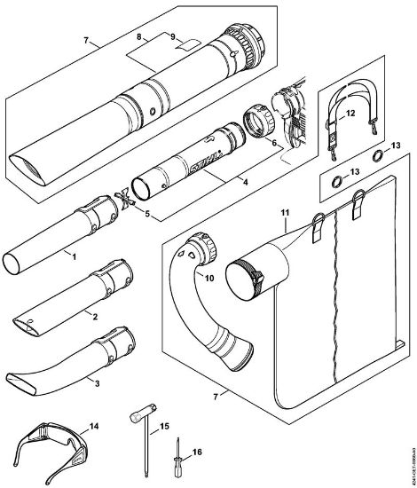 Blasgeräte (BG, BR) BG 86 Düse, Saugeinrichtung der Marke Stihl