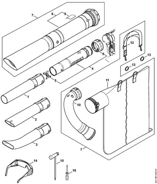 Blasgeräte (BG, BR) BG 86 Düse, Saugeinrichtung der Marke Stihl