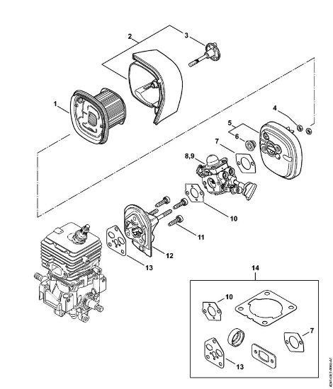 Blasgeräte (BG, BR) BG 86 Luftfilter, Zwischenflansch BG 86, BG 86 C-E, BG 86 C-E Z, BG 86-Z der Marke Stihl