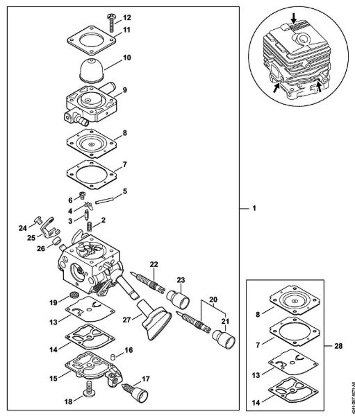 Blasgeräte (BG, BR) BG 86 C-E Vergaser C1M-S261 (037.2018) der Marke Stihl