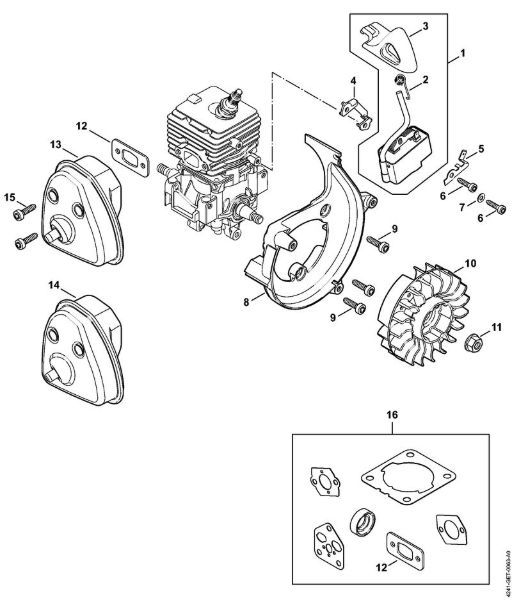 Blasgeräte (BG, BR) BG 86 C-E Zündanlage, Schalldämpfer BG 86, BG 86 C-E der Marke Stihl