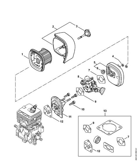 Blasgeräte (BG, BR) BG 86 C-E D Luftfilter, Zwischenflansch BG 86 C-E D, BG 86-D der Marke Stihl