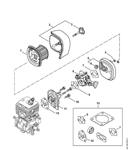 Blasgeräte (BG, BR) BG 86-D Luftfilter, Zwischenflansch BG 86 C-E D, BG 86-D der Marke Stihl