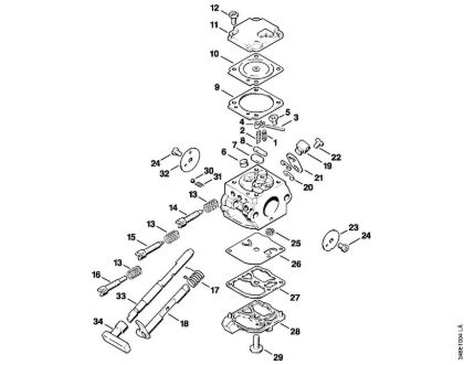Blasgeräte (BG, BR) BR 106 Vergaser C1Q-SK6 der Marke Stihl