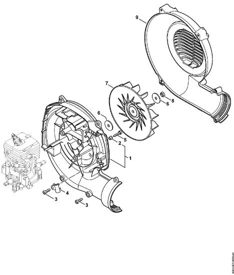 Blasgeräte (BG, BR) BR 200 Gebläsegehäuse, Gebläserad der Marke Stihl