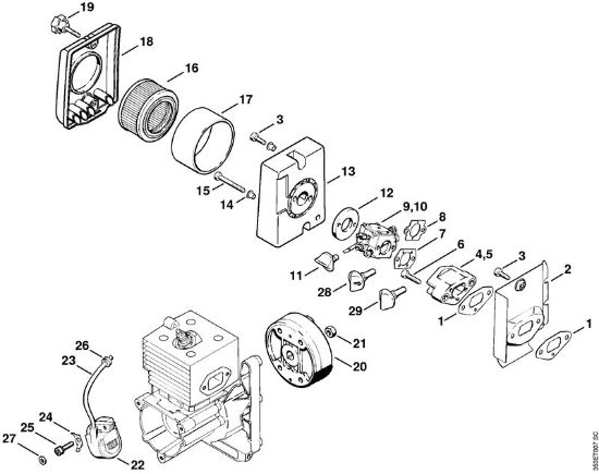 Blasgeräte (BG, BR) BR 320 Luftfilter, Zündanlage der Marke Stihl