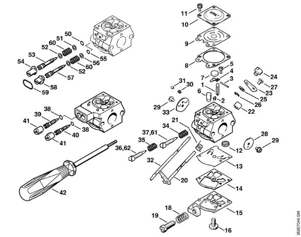 Blasgeräte (BG, BR) BR 320 L Vergaser BR 320 L WT-230, WT-489 USA der Marke Stihl