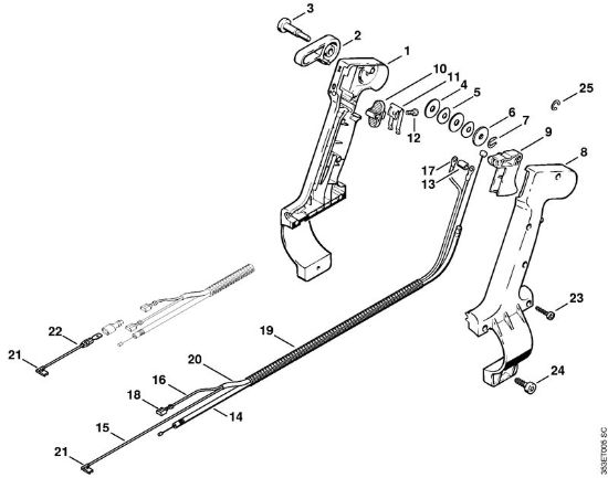 Blasgeräte (BG, BR) BR 400 Bedienungsgriff der Marke Stihl