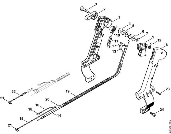 Blasgeräte (BG, BR) BR 420 C Bedienungsgriff BR 420 C (46.2001) der Marke Stihl