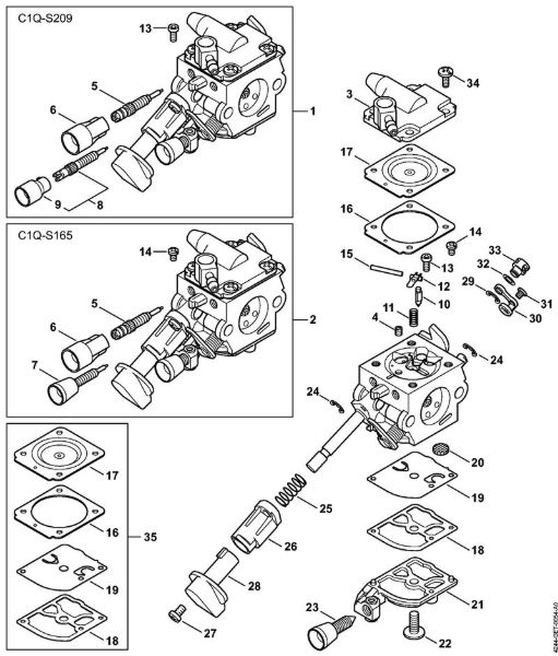 Blasgeräte (BG, BR) BR 430 Vergaser C1Q-S209, C1Q-S165 der Marke Stihl